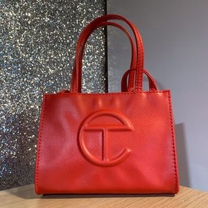 Telfar tote bag small red